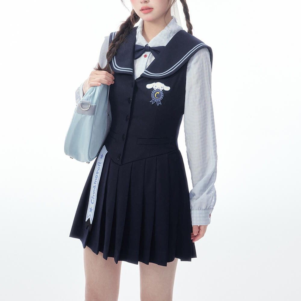 Cinnamoroll Navy Jumper Dress Low Waist Sailor Collar – KawaiiEnvy