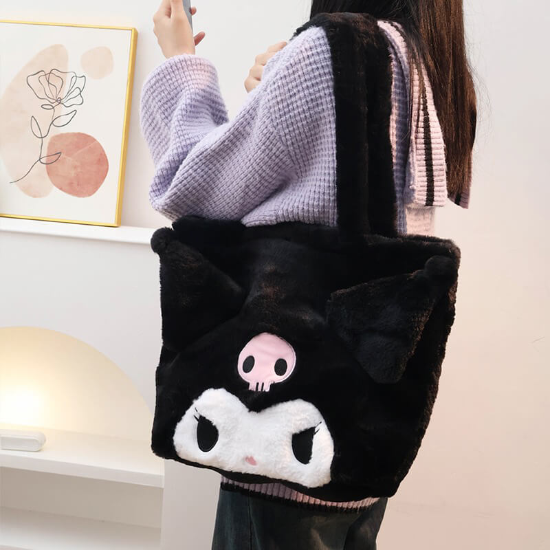 Kuromi Face Large Capacity Plushie Tote – KawaiiEnvy