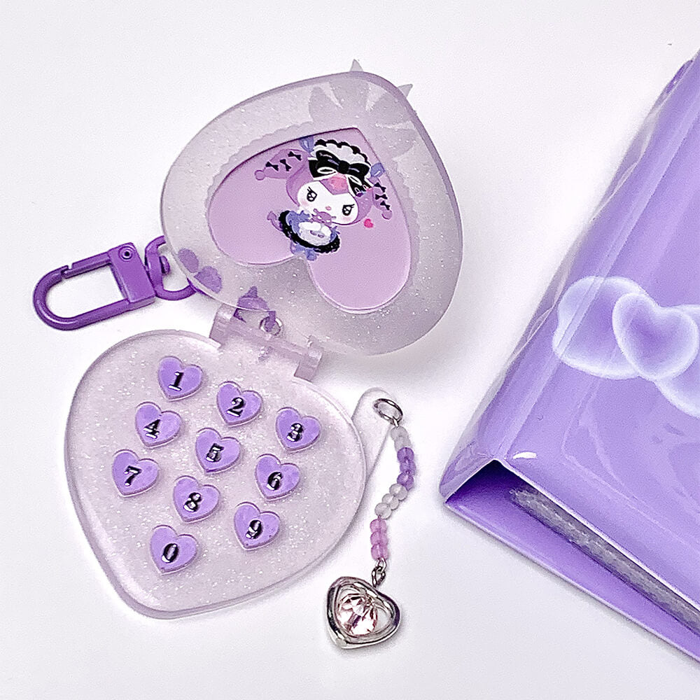 Custom Photo Purple Flip Phone Charm Keychain - Kawaiienvy