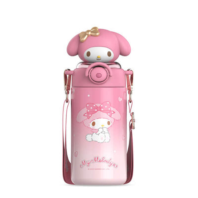 2024-New-Release-Sanrio-Sunshine-Series-Pink-Heartbeat-My-Melody-Doll-Thermos-Bottle-600mL-With-Strap-And-Pull-Ring