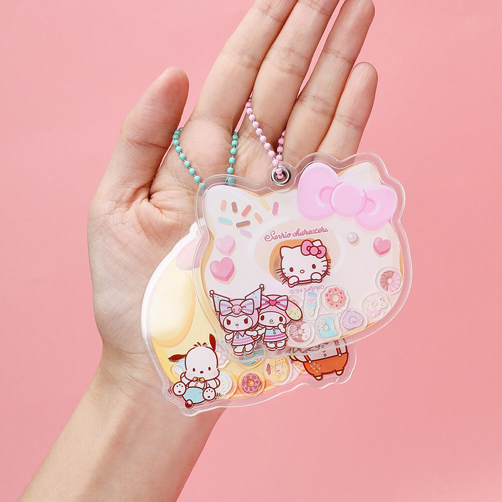 2024-New-Release-Sanrio-Sweet-Donut-Shaped-Fun-Acrylic-Shaker-Pendants-With-Ballchains