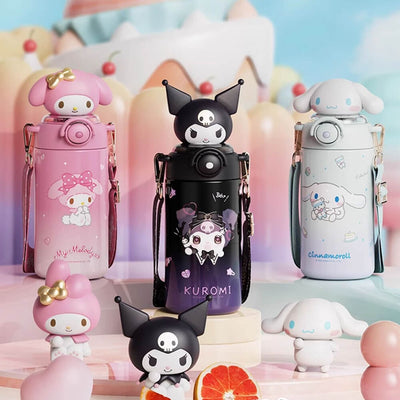 2024-New-Release-Sunshine-Sanrio-Doll-Thermos-Bottle-600mL-My-Melody-Kuromi-Pochacco