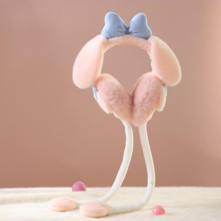 My Melody Flap Dancing Ears Fluffy 3D Earmuffs – KawaiiEnvy display picture 3