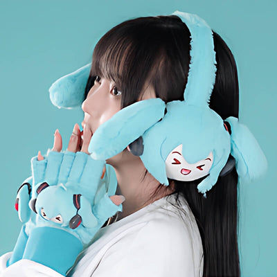A-girl-Wearing-Hatsune-Miku-Cartoon-Earmuffs-And-Miku-Gloves