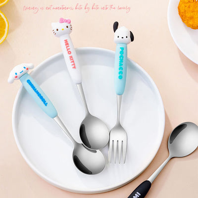 Add a dash of cuteness to your dining experience with our Sanrio Character Die-Cut Face Stainless Steel Cutlery Set