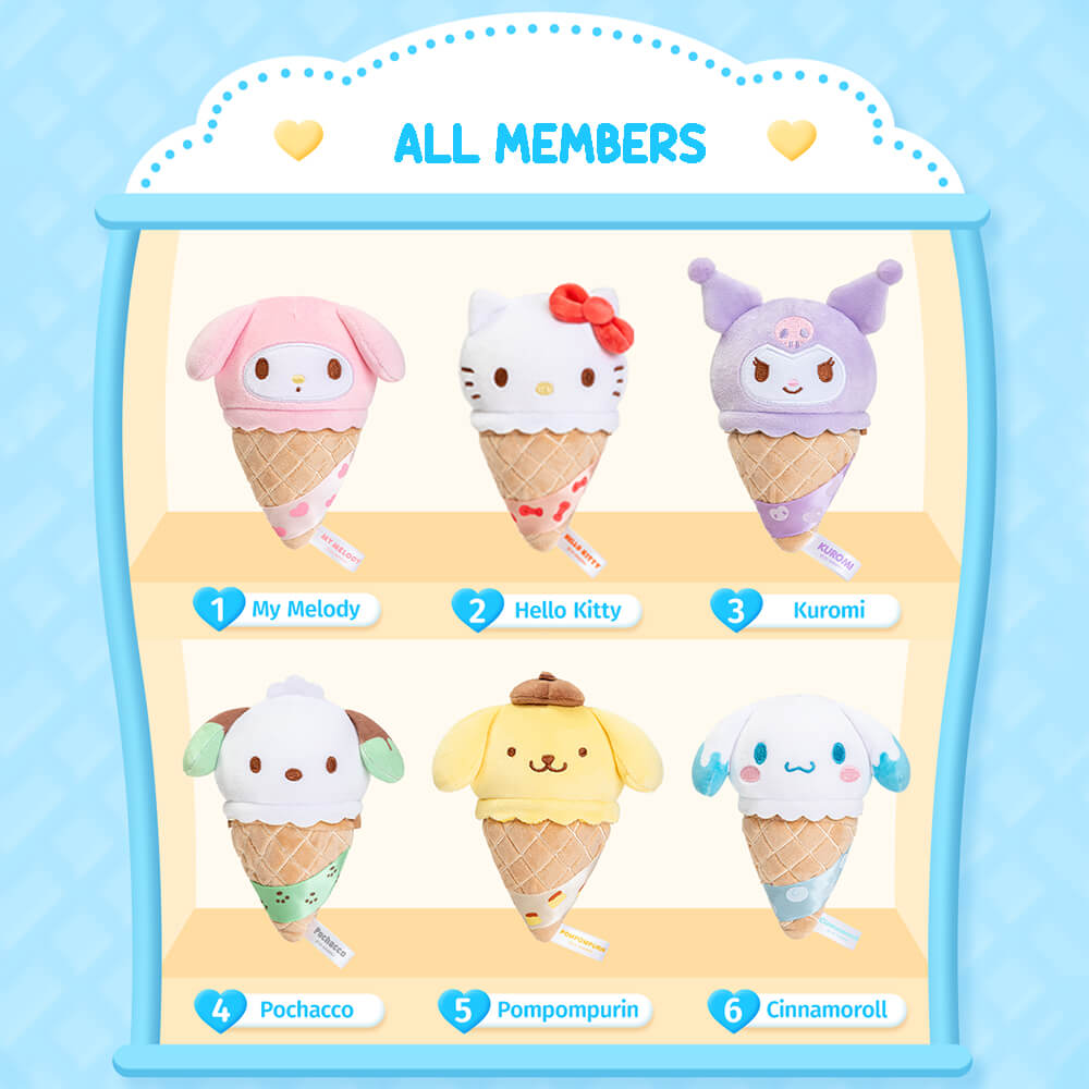 All-members-display-my-melody-hello-kitty-kuromi-pochacco-pompompurin-cinnamoroll