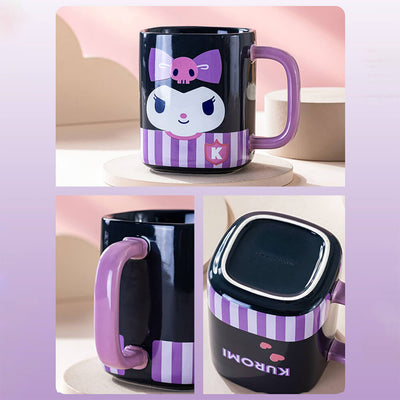 Black-Cup-And-Purple-Handle-Color-Blocking-Kuromi-Square-Mug-With-2024-Sanrio-Genuine-Logo-At-Bottom