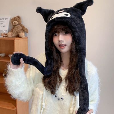 Black-Kuromi-Fluffy-Hat