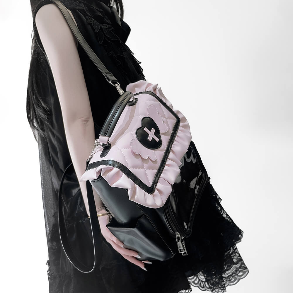 Black-Pink-Heart-Wings-Angel-Theme-Cosplay-Bag