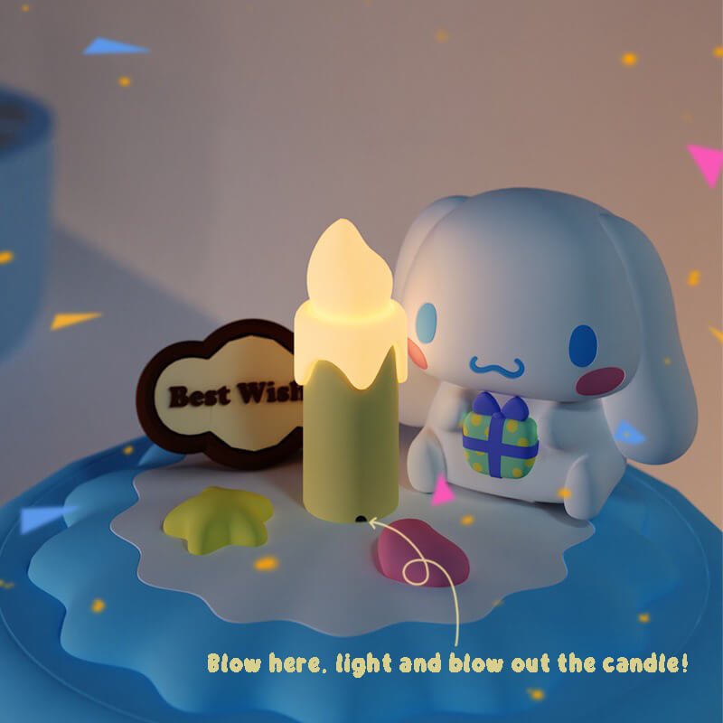 Blow here, light and blow out the candles