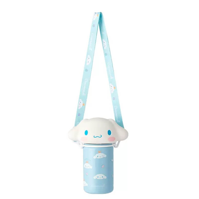 Blue-Cinnamoroll-Doll-Stress-Relief-Lid-Insulated-Bottle-350mL-With-Portable-Strap