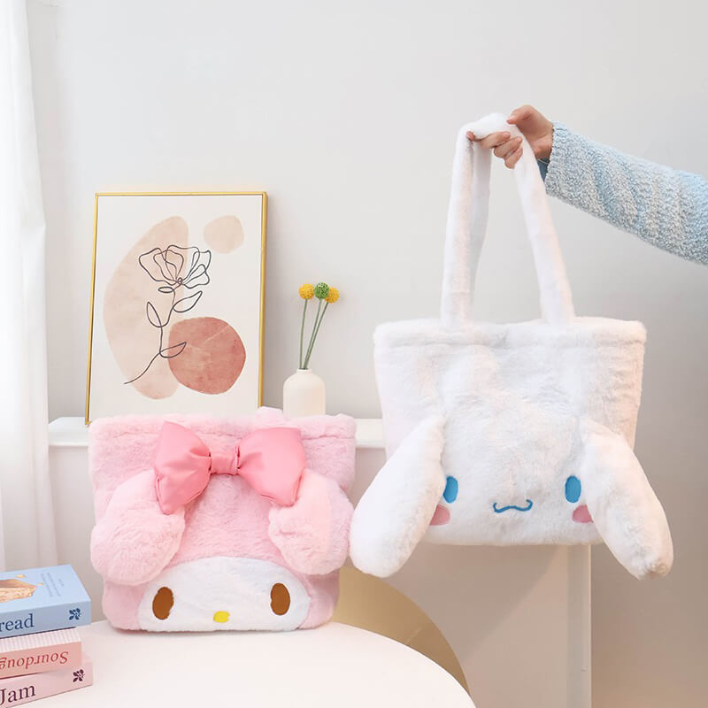 Cinnamoroll-And-My-Melody-Face-Plushie-Handbags