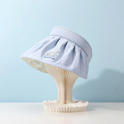 Cinnamoroll-Embroidery-Roll-up-Headband-Wide-Brim-Sun-Visor-Hat-Light-Blue