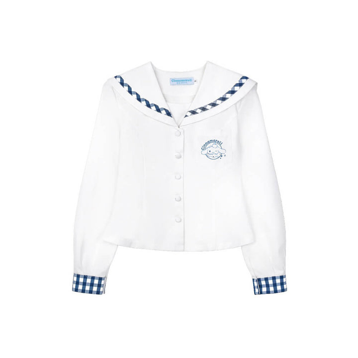 Cinnamoroll Sailor Blouse Short Long Sleeve White – KawaiiEnvy