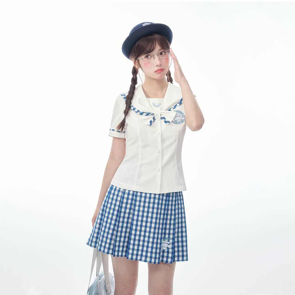 Cinnamoroll Blue Plaid Box Pleated Skirt – KawaiiEnvy