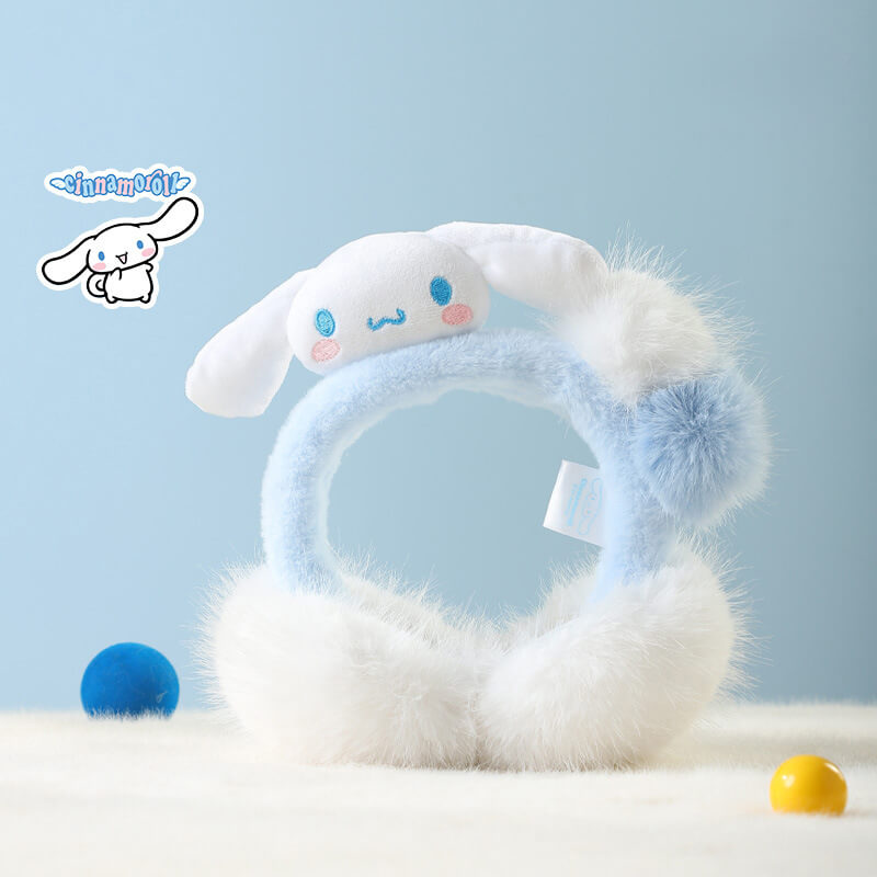 Cinnamoroll-face-plush-pompoms-fluffy-earmuffs