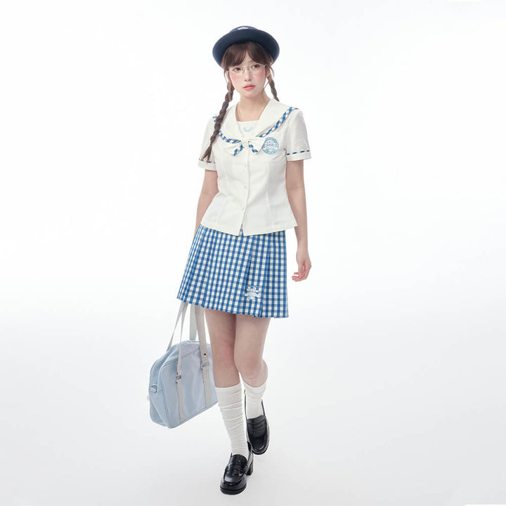 Cinnamoroll Sailor Blouse Short Long Sleeve White – KawaiiEnvy