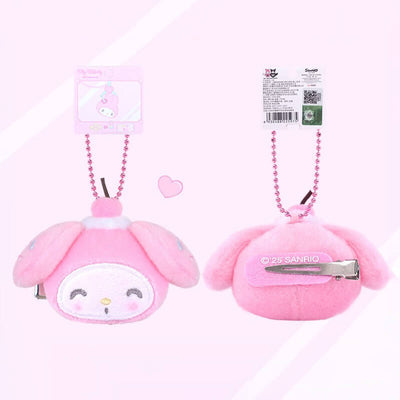 Cream-Dream-My-Melody-Plush-HairClip-Ballchain-Charm