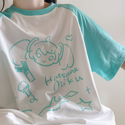 Cute-Doodle-of-Hatsume-Miku-with-Music-Elements