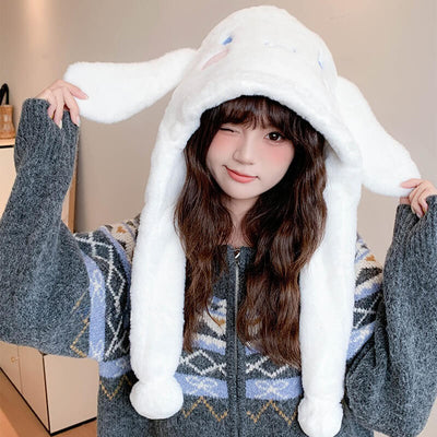 Cute-Girl-Wearing-White-Cinnamoroll-Plush-Hat-with-Moving-Ears