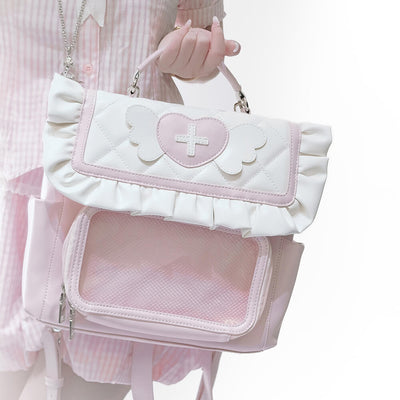 Cute-Pink-White-Angel-Backpack-With-Display-Window