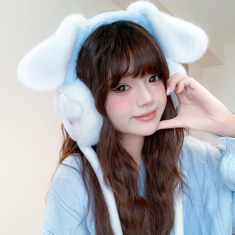 Girly-Cute-Cinnamoroll-Fluffy-Headband-Earmuffs