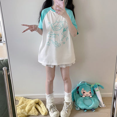 Girly-Cute-Summer-Outfit-Styled-with-Hatsune-Miku-Graphic-Tee