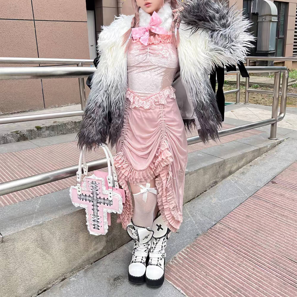 Gothic-Bone-Crosst-Handbag-pink