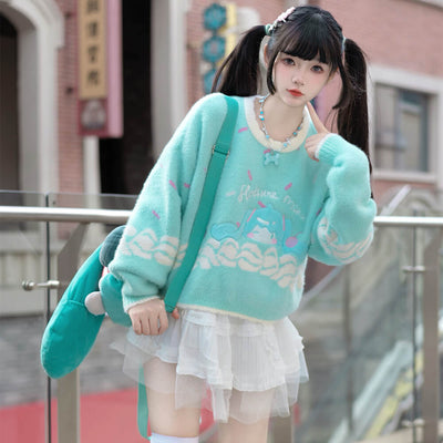 Hatsune-Miku-Ice-Cream-Sweater-Outfit-Teal-Green