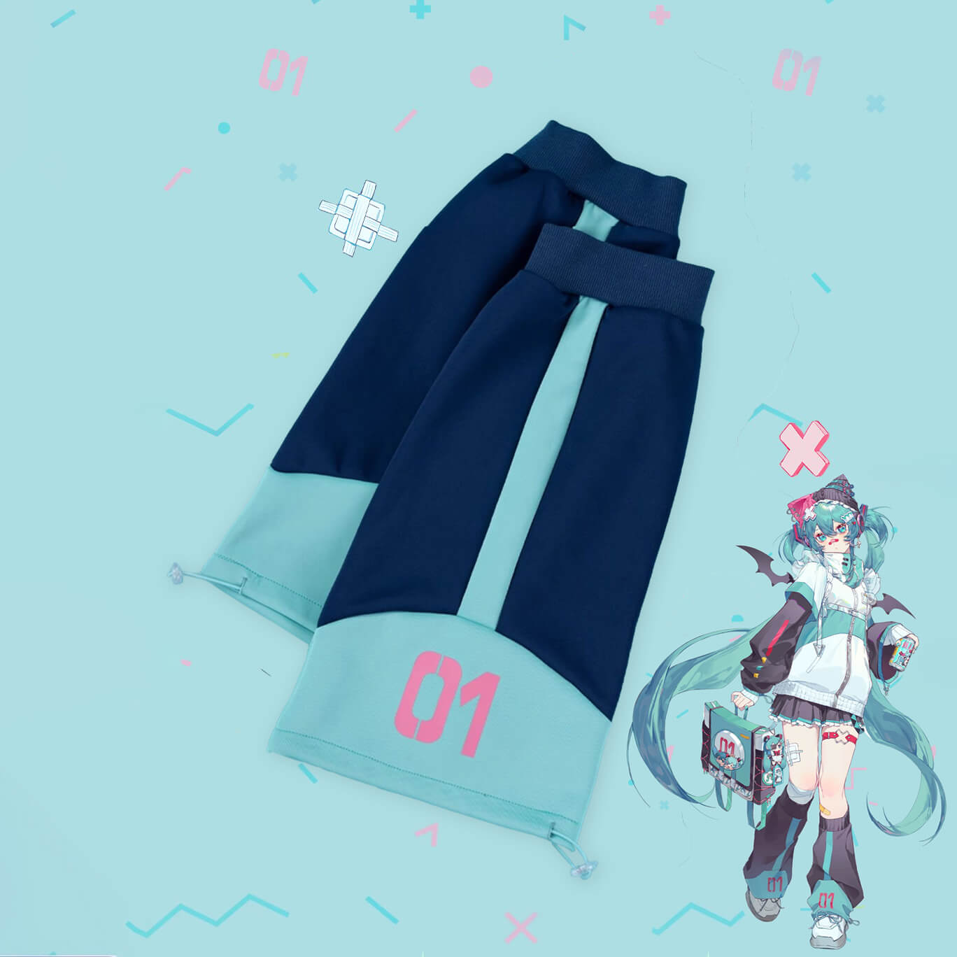 Hatsune-Miku-Matching-Leg-Warmers
