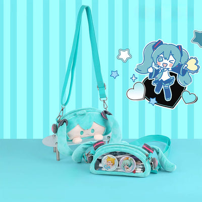 Hatsune-Miku-Plush-Ita-Pensil-Case-with-Adjustable-Shoulder-Belt-and-Display-Window