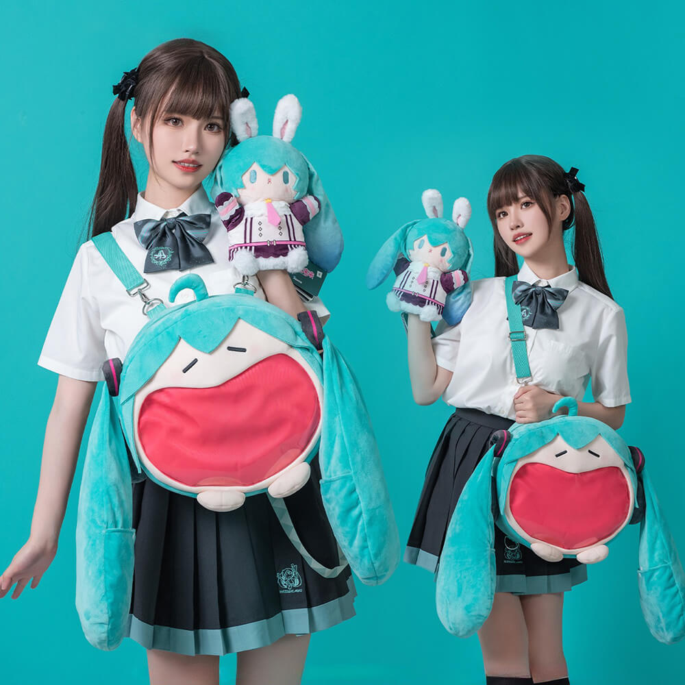 kawaiienvyofficial Hatsune Miku Plush Ita Backpack Multiple Carrying Options