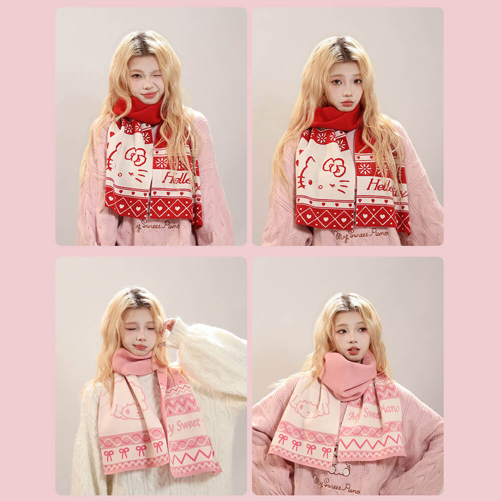 Hello-Kitty-and-My-Sweet-Piano-Knit-Scarf