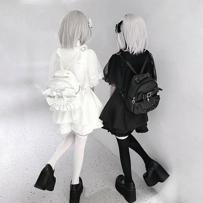 Japanese-Jirai-Kei-Fashion-Solid-Black-White-Color-Versatile-Love-Wings-Backpacks