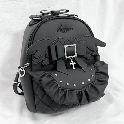 Japanese-Jirai-Kei-Fashion-Versatile-Love-Wings-Backpack-in-Solid-Black-Color