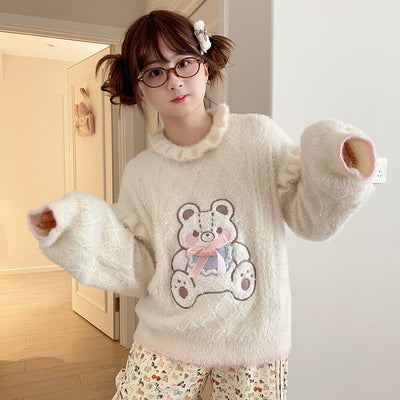 Kawaii-Girl-Fashion-Bear-Embroidery-Sweater-With-Ruffled-Neckline