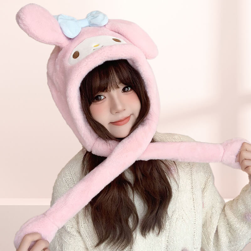 Fluffy My Melody Hat with Flap Dancing Ears – KawaiiEnvy