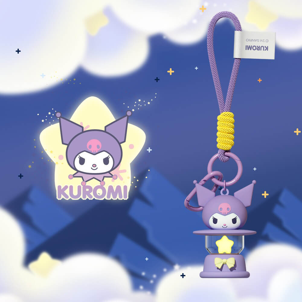 Kerosene-Lamp-Shaped-Purple-Kuromi-Lanyard-Keychain