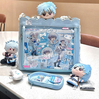 Light-Blue-Anime-Ita-Bag-with-Character-Merchandise-and-Pearl-Handles