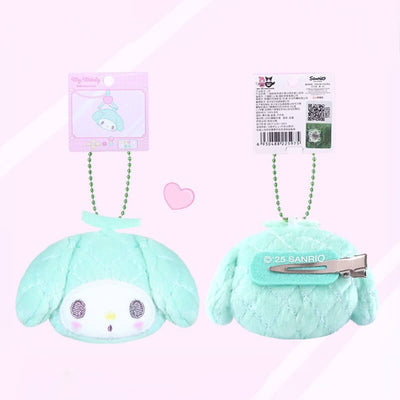 Melon-Fresh-My-Melody-Plush-HairClip-Ballchain-Charm