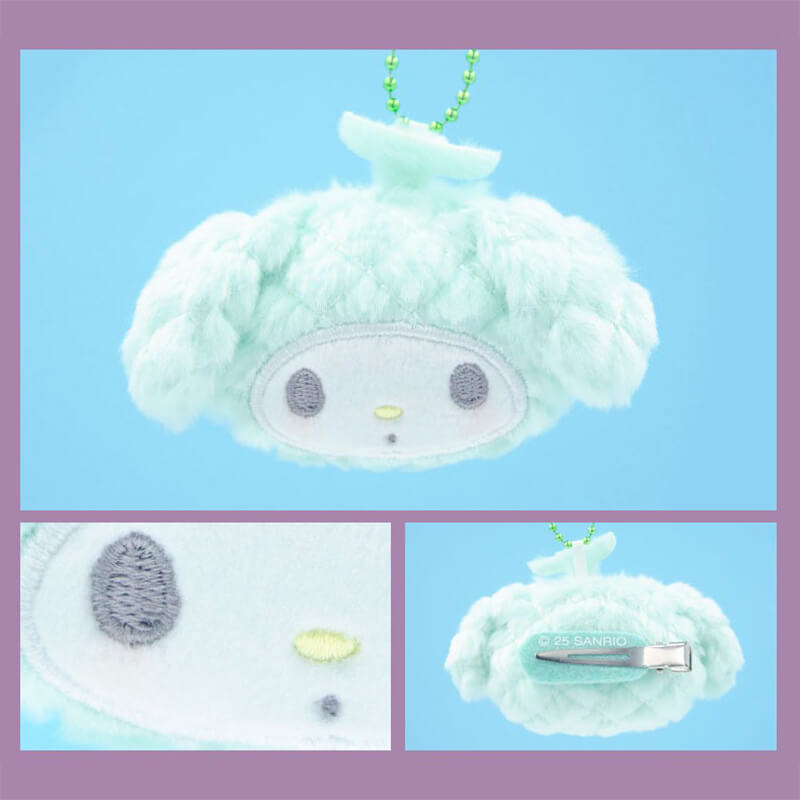 My-Melody-Plush-Hair-Clip-Ballchain-Charm-Melon-Fresh