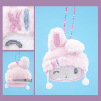 My-Melody-Plush-Hair-Clip-Ballchain-Charm-Velvety-Peach