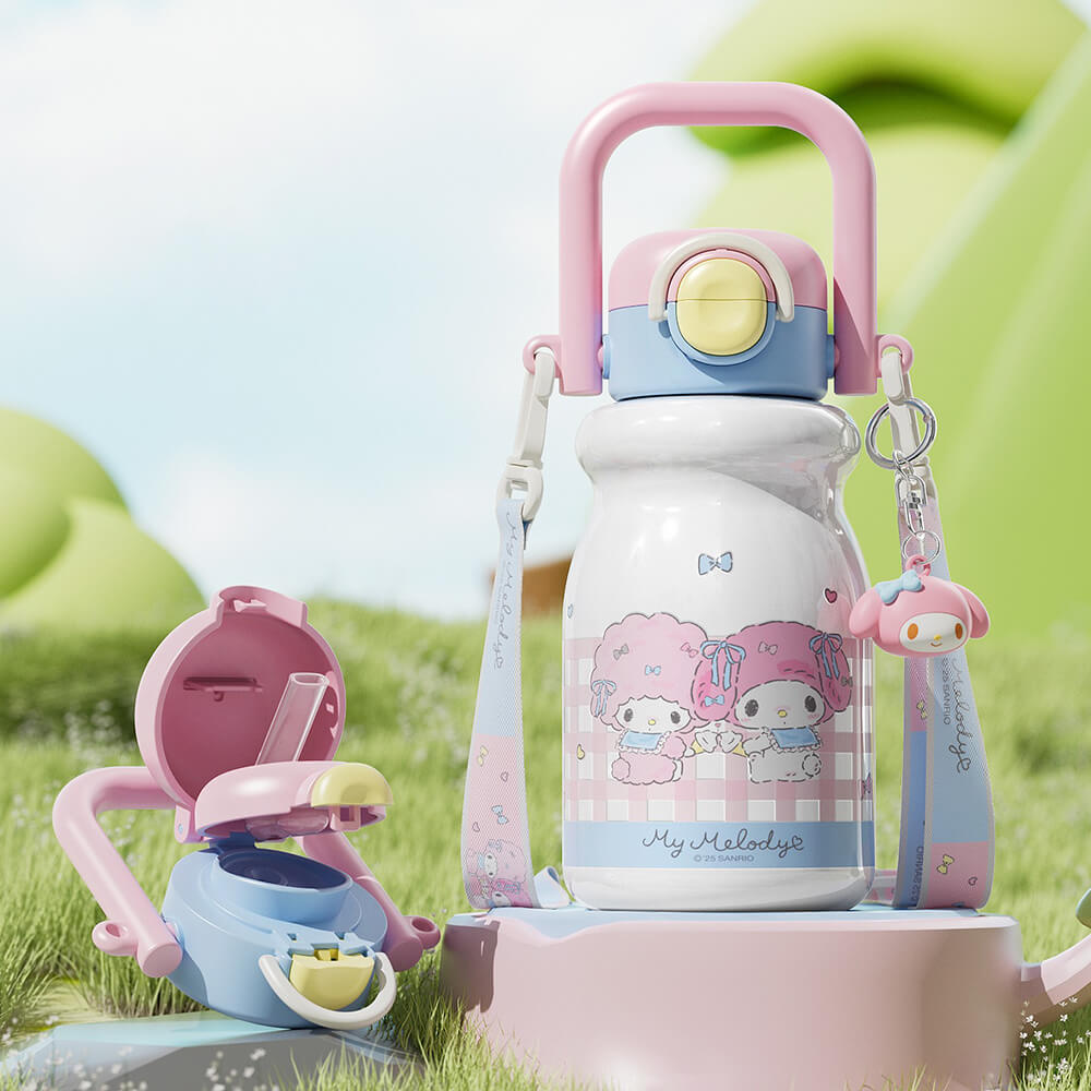 My-Melody-and-My-Sweet-Piano-Thermos-Milk-Cup-With-Handle-Strap-and-My-Melody-Doll-Pendant-540ml