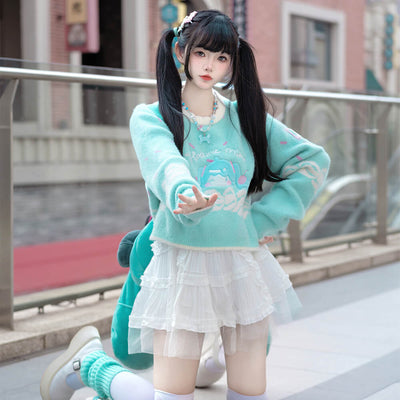 Official-Hatsune-Miku-Ice-Cream-Sweater-Outfit-Teal-Green