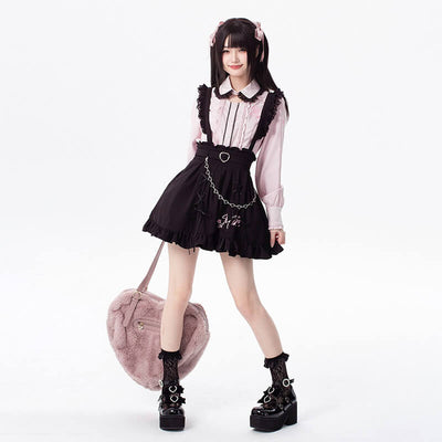 Official-Hatsune-Miku-Jirai-Kei-Sakura-Outfit-Pink-Black-Outfit-With-A-Heart-Shaped-Hanbag