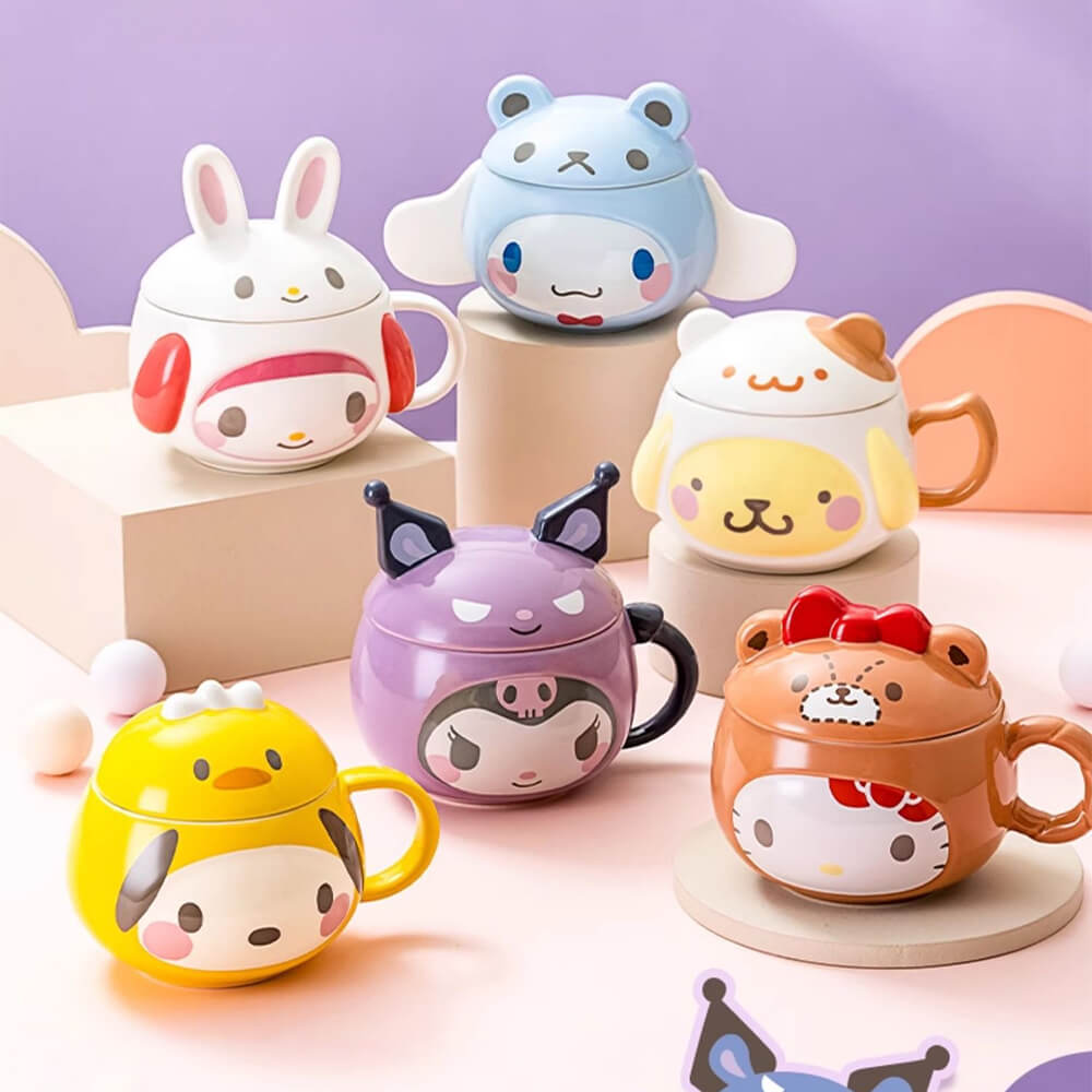 Official-Sanrio-License-3D-Embossed-Ceremic-Mugs-With-Lids-6-Character-Designs-Available