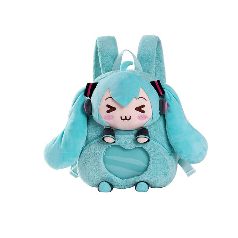 anime vocaloid miku hatsune backpack pu leather girls white purse Hatsune Miku Winky Plush Ita Backpack