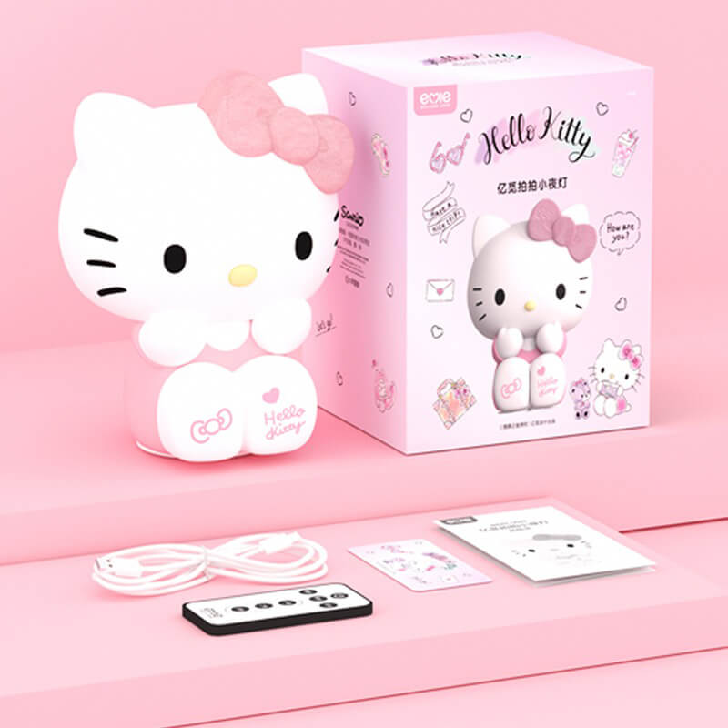 Packaging-List-Of-Hello-Kitty-Lamp-Remote-Control-Charging-Cable-And-Instruction-Manuel