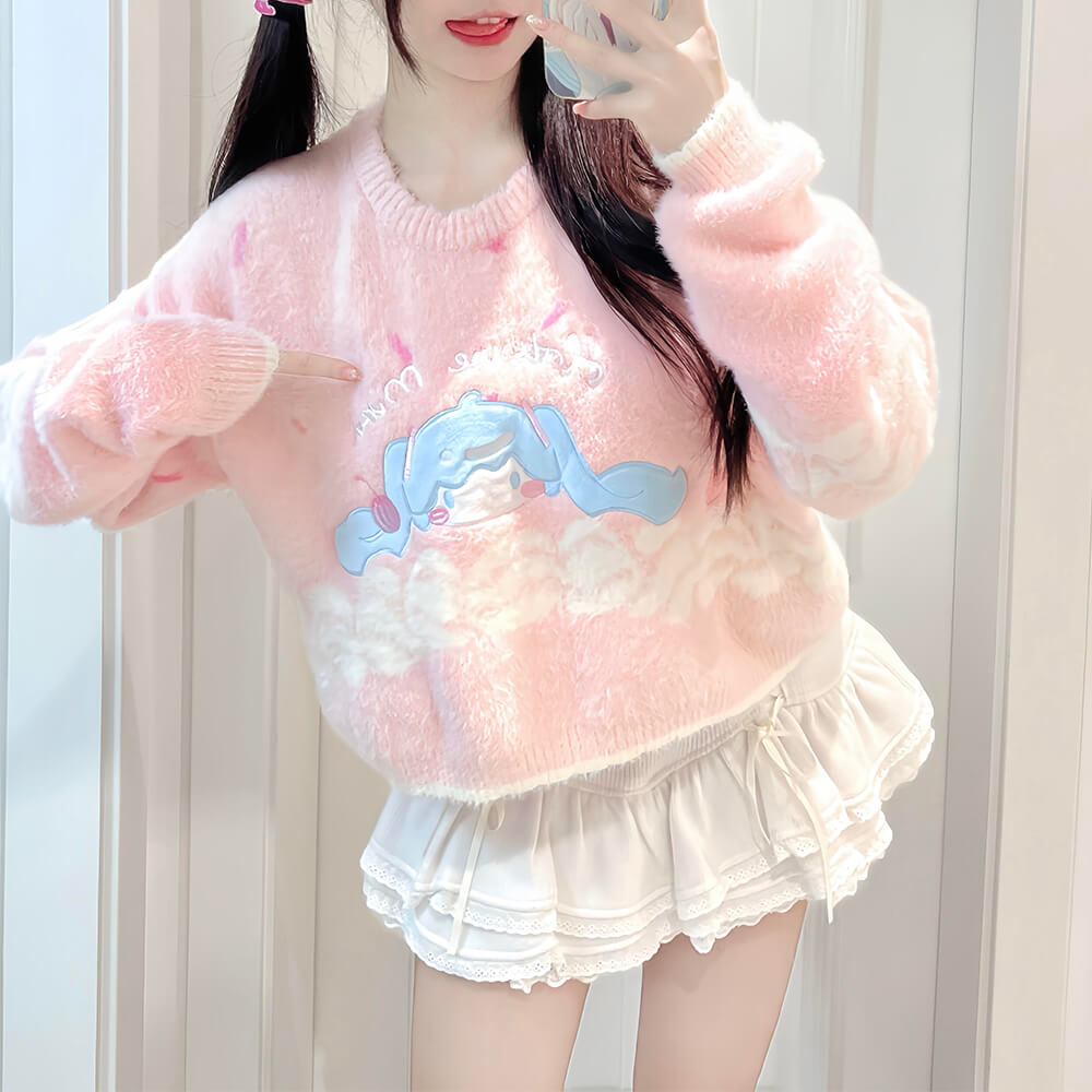 Fashion aesthetic pink sweater