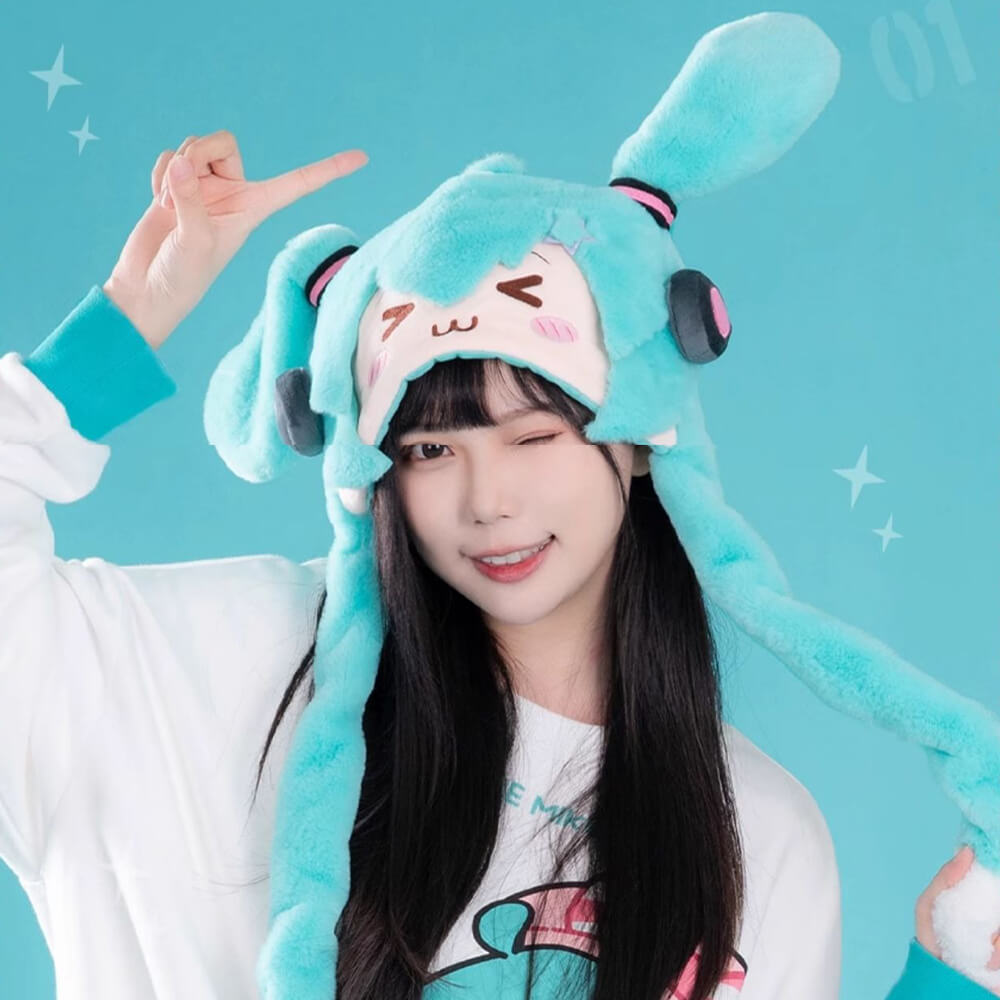 Hatsune Miku Flap Moving Ears Plushie Hat – KawaiiEnvy